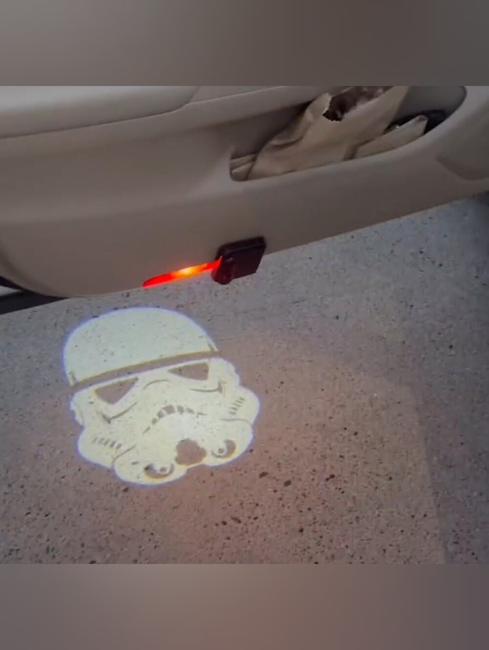 2 Universal Fit WIRELESS Star wars Storm Trooper car door LED Projector lights.